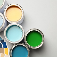 an assortment of paint color samples